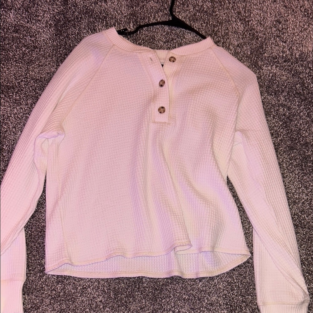 Button Up Waffle Knit Sweater